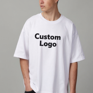Men's Oversized Custom T-Shirt - Blank Cotton Crew Neck Tee for Personalized Printing & Streetwear