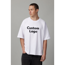 Men's Oversized Custom T-Shirt - Blank Cotton Crew Neck Tee for Personalized Printing & Streetwear