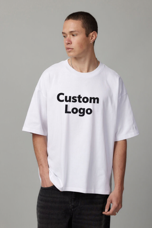 Men's Oversized Custom T-Shirt - Blank Cotton Crew Neck Tee for Personalized Printing & Streetwear
