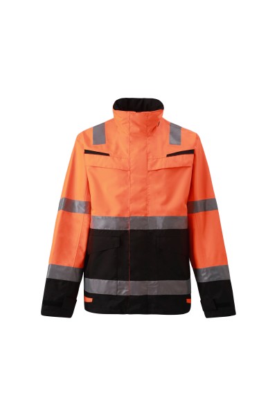 Uniouter Flame Retardant Winter Jacket, High Visibility Reflective,  Orange-Black