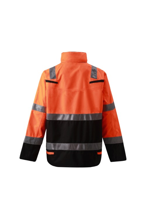 Uniouter Flame Retardant Winter Jacket, High Visibility Reflective,  Orange-Black