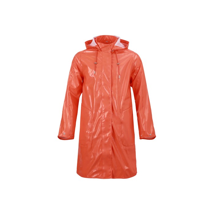 Custom Orange Raincoat, Level 3 Waterproof, Detachable Hat