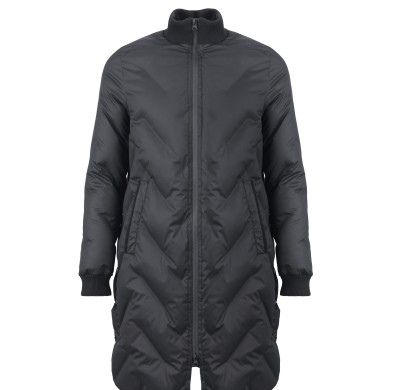 Uniouter Black Insulated Parka, Warm and Comfortable, Elastic Cuffs, Two-Way Zipper