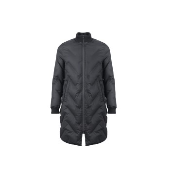 Uniouter Black Insulated Parka, Warm and Comfortable, Elastic Cuffs, Two-Way Zipper