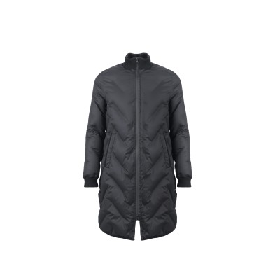 Uniouter Black Insulated Parka, Warm and Comfortable, Elastic Cuffs, Two-Way Zipper