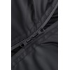 Uniouter Black Insulated Parka, Warm and Comfortable, Elastic Cuffs, Two-Way Zipper