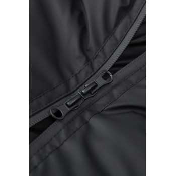 Custom Black Insulated Parka, Warm and Comfortable, Elastic Cuffs, Two-Way Zipper