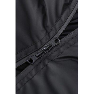 Custom Black Insulated Parka, Warm and Comfortable, Elastic Cuffs, Two-Way Zipper