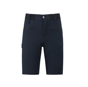 Custom Black Casual Shorts With Button-Up Design and Zippered Pockets.