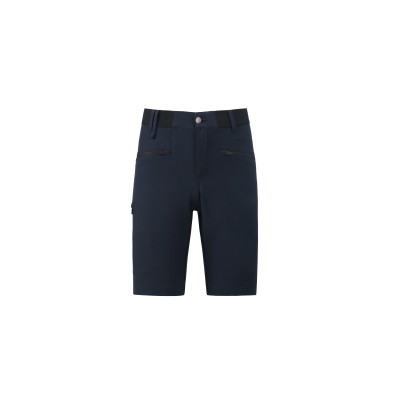 Uniouter Black Casual Shorts With Button-Up Design and Zippered Pockets.