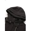 Uniouter Black Windproof Coat, Waterproof, Adjustable Hat, Adjustable Cuffs