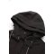 Uniouter Black Windproof Coat, Waterproof, Adjustable Hat, Adjustable Cuffs