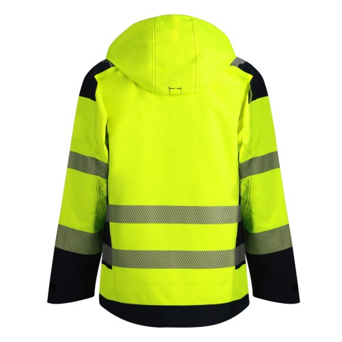 Uniouter Waterproof Jacket, High Vis Rain Coats, Waterproof Class 3, Insulated Hood