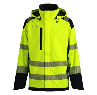 Uniouter Waterproof Jacket, High Vis Rain Coats, Waterproof Class 3, Insulated Hood