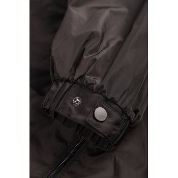 Custom Black Rainproof Parka, Elastic Cuffs, Hidden Pockets, Double Zippers