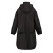 Uniouter Black Rainproof Parka, Elastic Cuffs, Hidden Pockets, Double Zippers