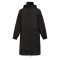 Uniouter Black Rainproof Parka, Elastic Cuffs, Hidden Pockets, Double Zippers