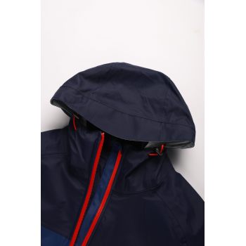 Custom Hiking Rainproof Jacket, Adjustable Hat, Waterproof Zipper, Supports OEM