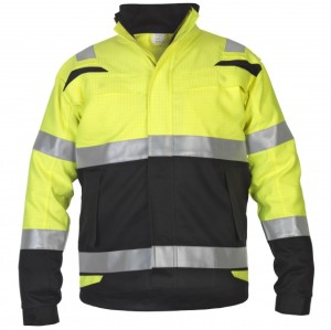 Uniouter Hi Vis Antistatic FR Bomber Jacket, Yellow Coats with Black Bottom