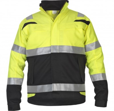 Uniouter Hi Vis Antistatic FR Bomber Jacket, Yellow Coats with Black Bottom