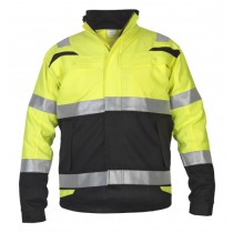 Custom Hi Vis Antistatic FR Bomber Jacket, Yellow Coats with Black Bottom
