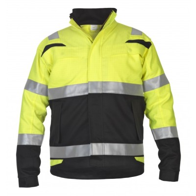 Uniouter Hi Vis Antistatic FR Bomber Jacket, Yellow Coats with Black Bottom