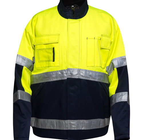 Custom High Visibility Reflective Jacket, Yellow Coats with Black Bottom