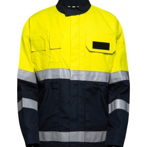 Uniouter Waterproof Workwear, High Vis Rain Jacket, Waterproof Class 3, Yellow-Black