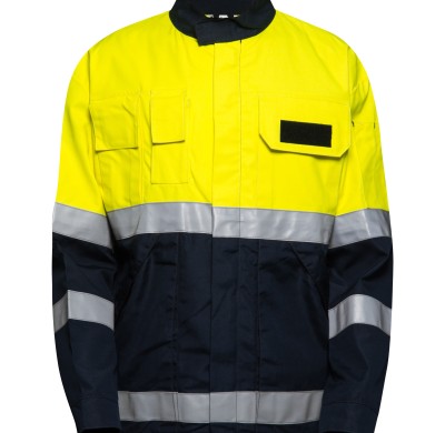 Uniouter Waterproof Workwear, High Vis Rain Jacket, Waterproof Class 3, Yellow-Black
