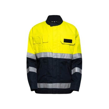 Custom Waterproof Workwear, High Vis Rain Jacket, Waterproof Class 3, Yellow-Black