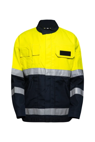 Custom Waterproof Workwear, High Vis Rain Jacket, Waterproof Class 3, Yellow-Black