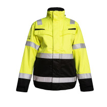 Custom Flame Retardant Winter Jacket,  Yellow Coats with Black Bottom