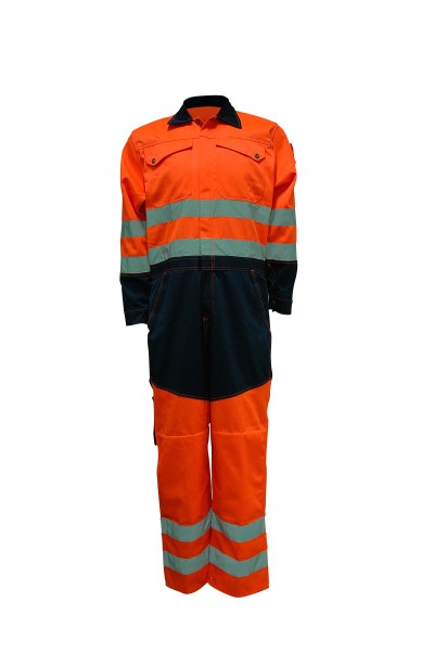 Uniouter Flame Retardant Boilersuit, Orange Coats with Black Bottom, High Visibility