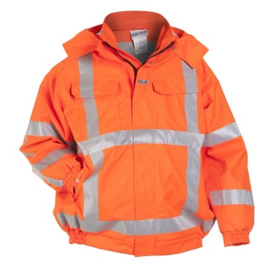 Uniouter Flame Retardant Jacket, Hood, Waterproof 3 Class, Orange