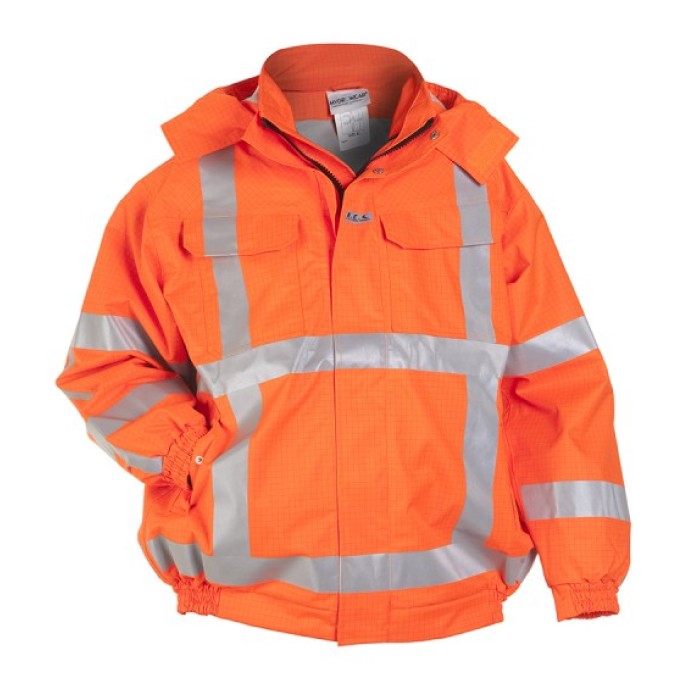 Uniouter Flame Retardant Jacket, Hood, Waterproof 3 Class, Orange