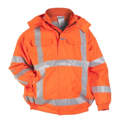 Uniouter Flame Retardant Jacket, Hood, Waterproof 3 Class, Orange