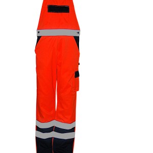 Uniouter High Visibility Bib Overalls, Orange-black, Wholesale and OEM support
