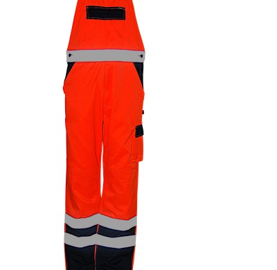 Uniouter High Visibility Bib Overalls, Orange-black, Wholesale and OEM support