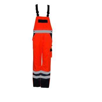 Uniouter High Visibility Bib Overalls, Orange-black, Wholesale and OEM support