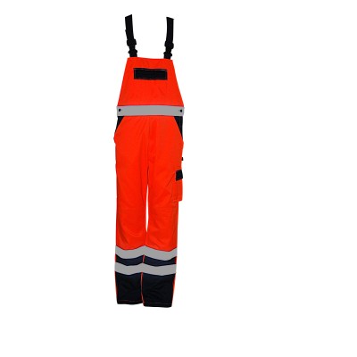 Uniouter High Visibility Bib Overalls, Orange-black, Wholesale and OEM support