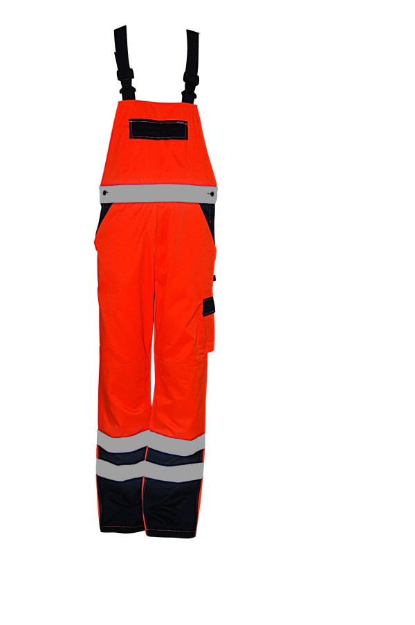 Uniouter High Visibility Bib Overalls, Orange-black, Wholesale and OEM support