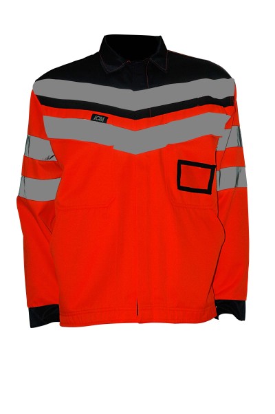 Uniouter High Visibility Reflective Jacket,  Waterproof 3 Class, black-Orange