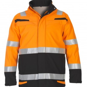 Uniouter Flame Retardant Hi-Vis Winter Jacket,  Orange Coats with Black Bottom