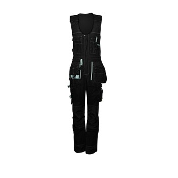 Uniouter Durable Denim Overalls With Suspenders, Wide Shoulder Straps