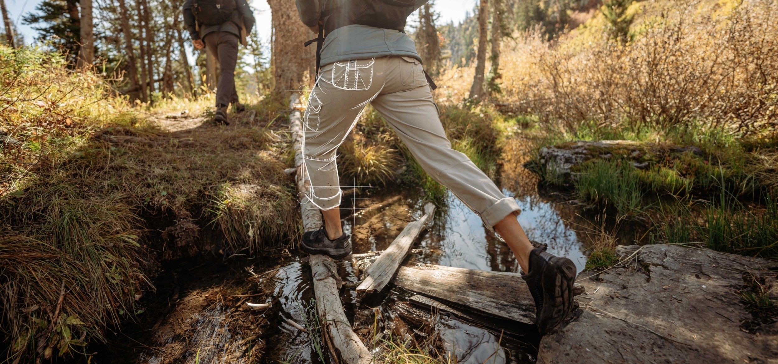 Stretch-Wanderhose mit Reißverschlusstaschen