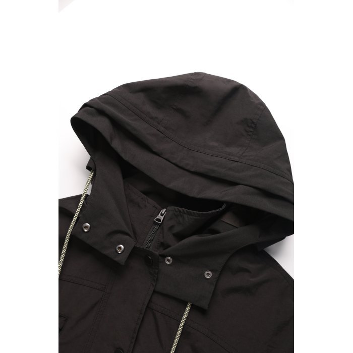 Black Windproof Coat