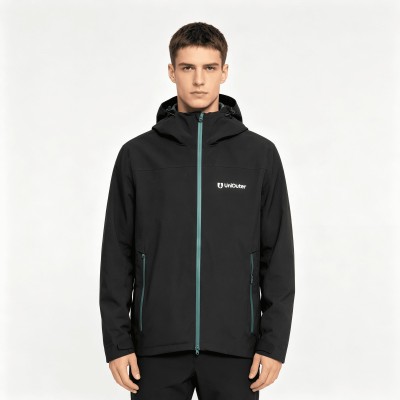 Custom Waterproof Hardshell Jacket with Hood – Breathable, Windproof, Multi-Pocket Design