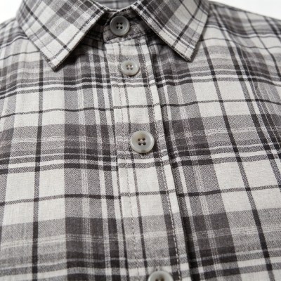 Custom Grey Check Shirt - Lightweight Breathable Button-Down Casual Shirt