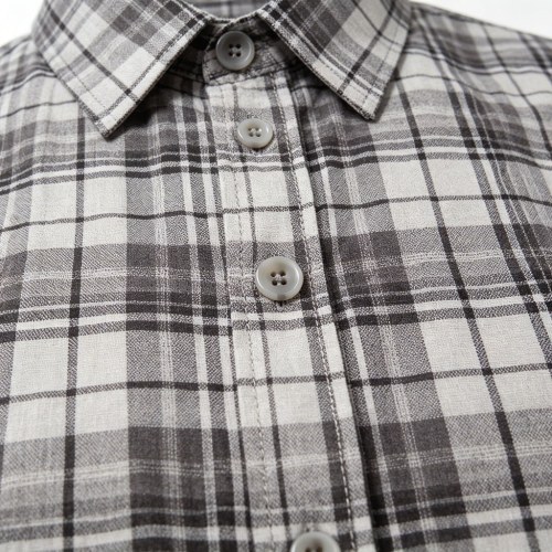 Custom Grey Check Shirt - Lightweight Breathable Button-Down Casual Shirt