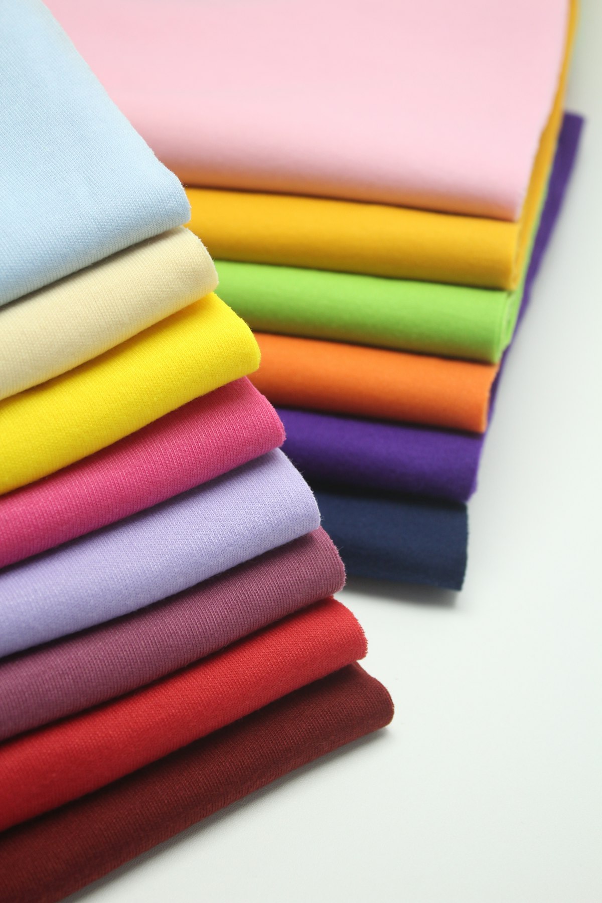 Pile of textile fabrics for shirt production